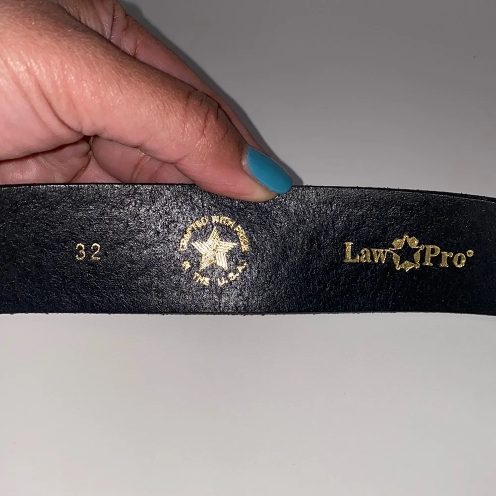 Police Law Pro Top Black Grain Leather Basket Weave Belt